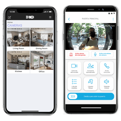 camaras de vigilancia IP vistas en un telefono celular